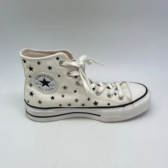 Converse Sneakers Womens 8 Chuck Taylor Crystal Stars Platform Hi A03724C‎ Shoes - Picture 7 of 11